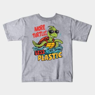 More Turtles Less Plastic Kids T-Shirt